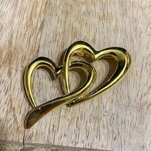 Gold Heart Brooch